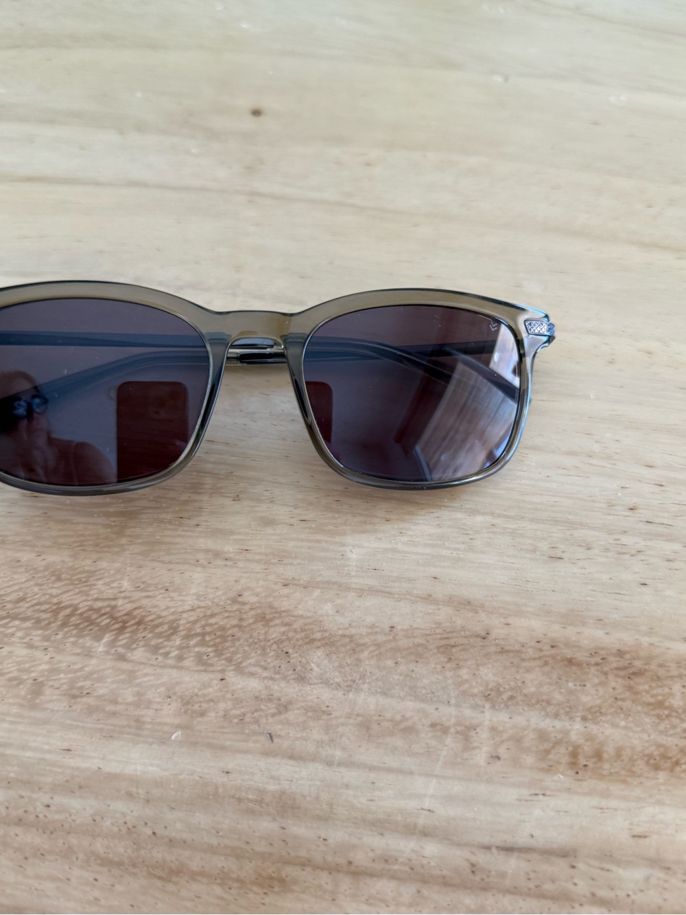 John Varvatos Olive Translucent Frame Sunglasses with Brown Lenses